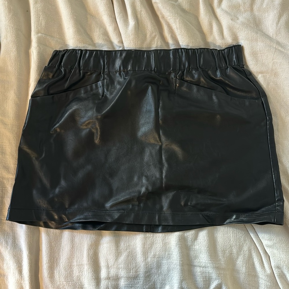 wild fable Black Faux Leather Mini Skirt
